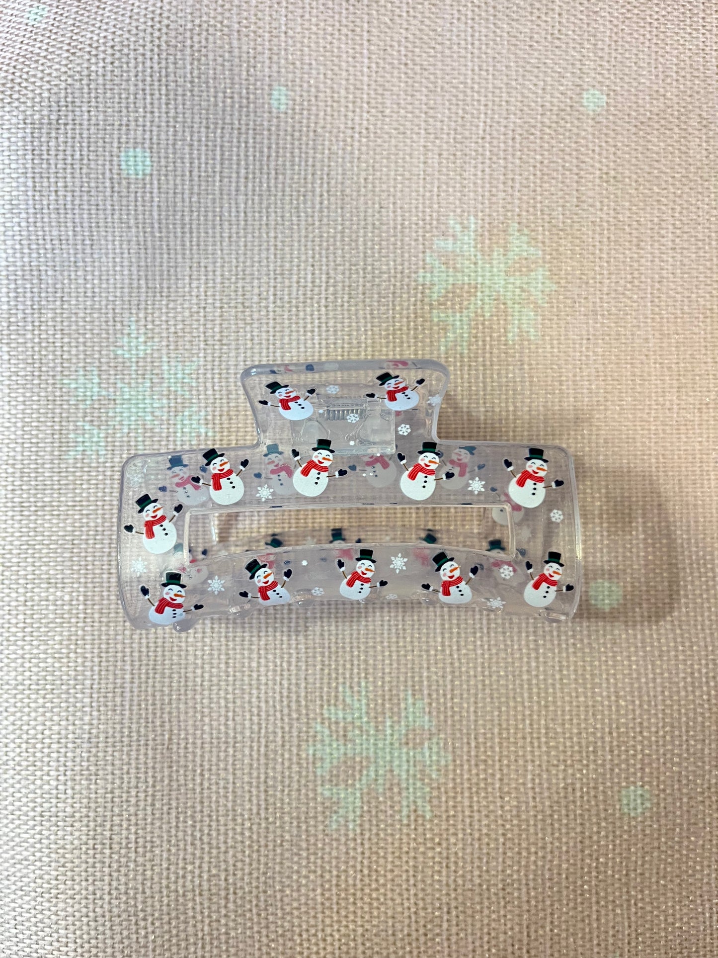 Snowman Hair Claw Clip