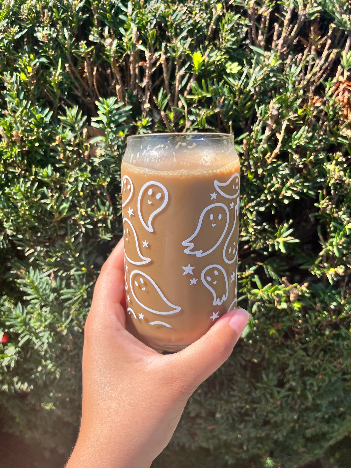Gleeful Ghosties 16 oz Dishwasher Safe Glass Can Cups