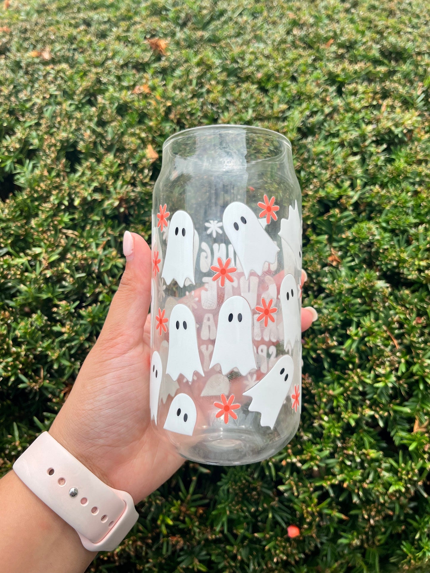 Feeling Cute Kinda Spooky Glass Can Cup