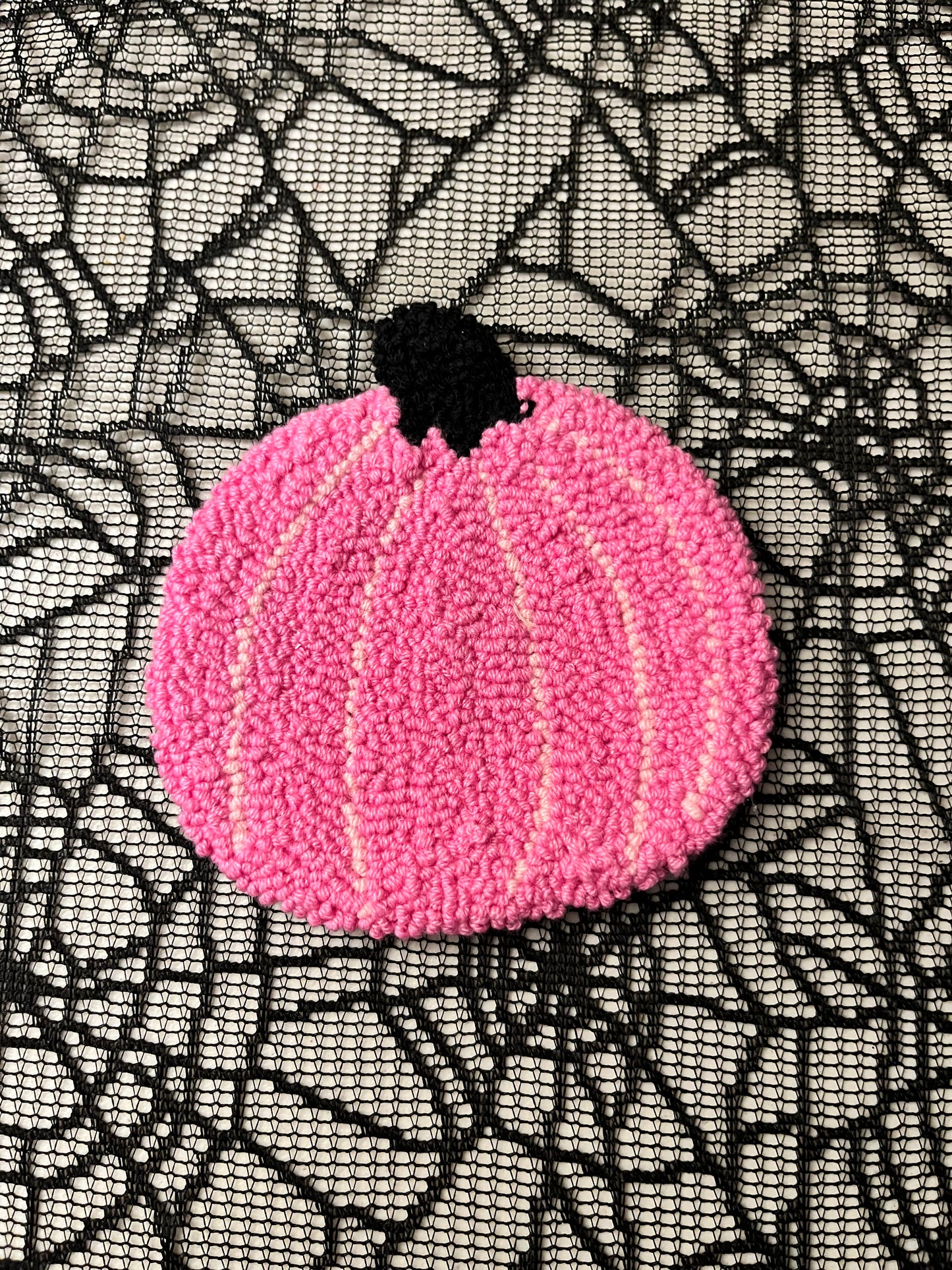 Pink Pumpkin Mug Rug Coaster