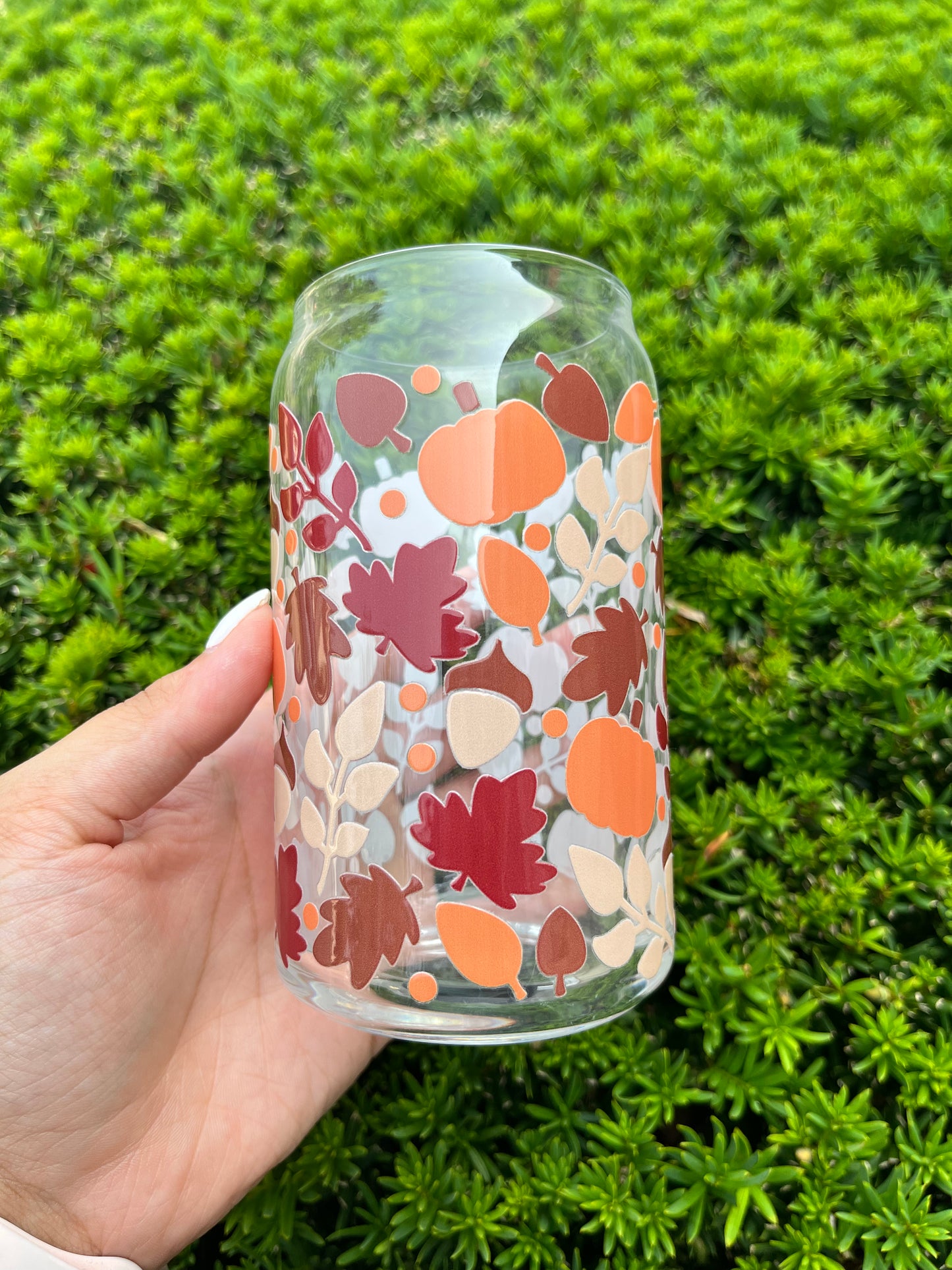 Autumn Vibes Glass Can Cup