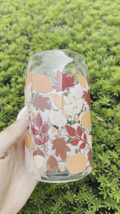 Autumn Vibes Glass Can Cup